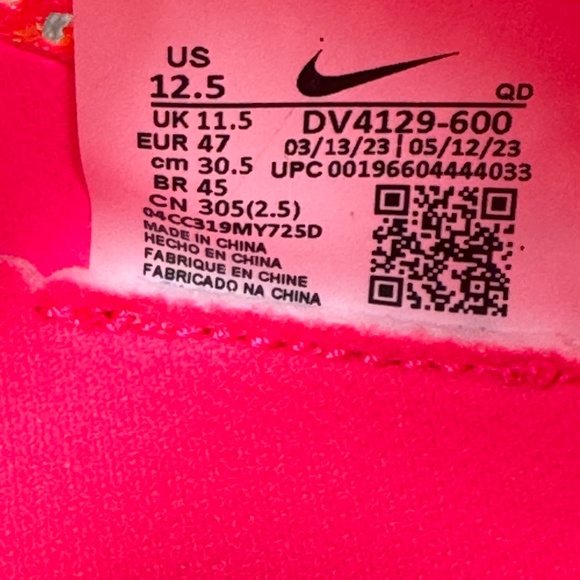 Nike ZoomX Vaporfly Next% 3 Running Shoes Pink Orange DV4129-600 Men\'s Size 12.5